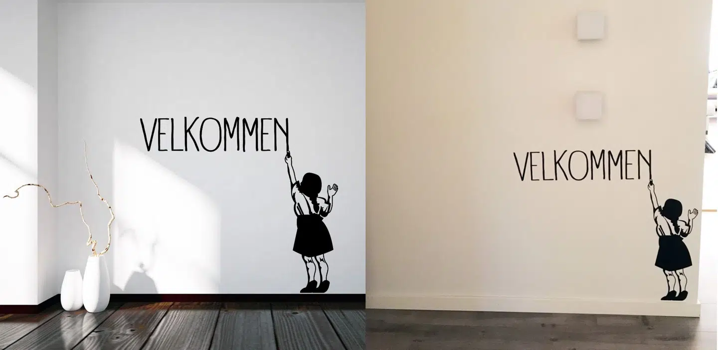 »Lille pige - velkommen« citat-wallstickers