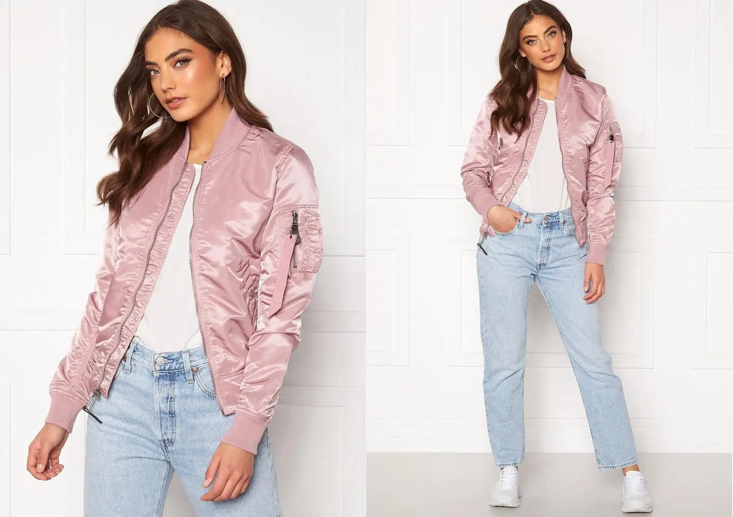 Pink bomderjakke fra Alpha Industries