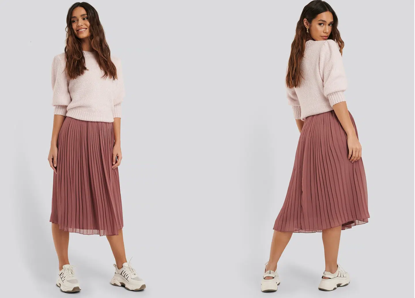 Pleated Midi Skirt - NA-KD