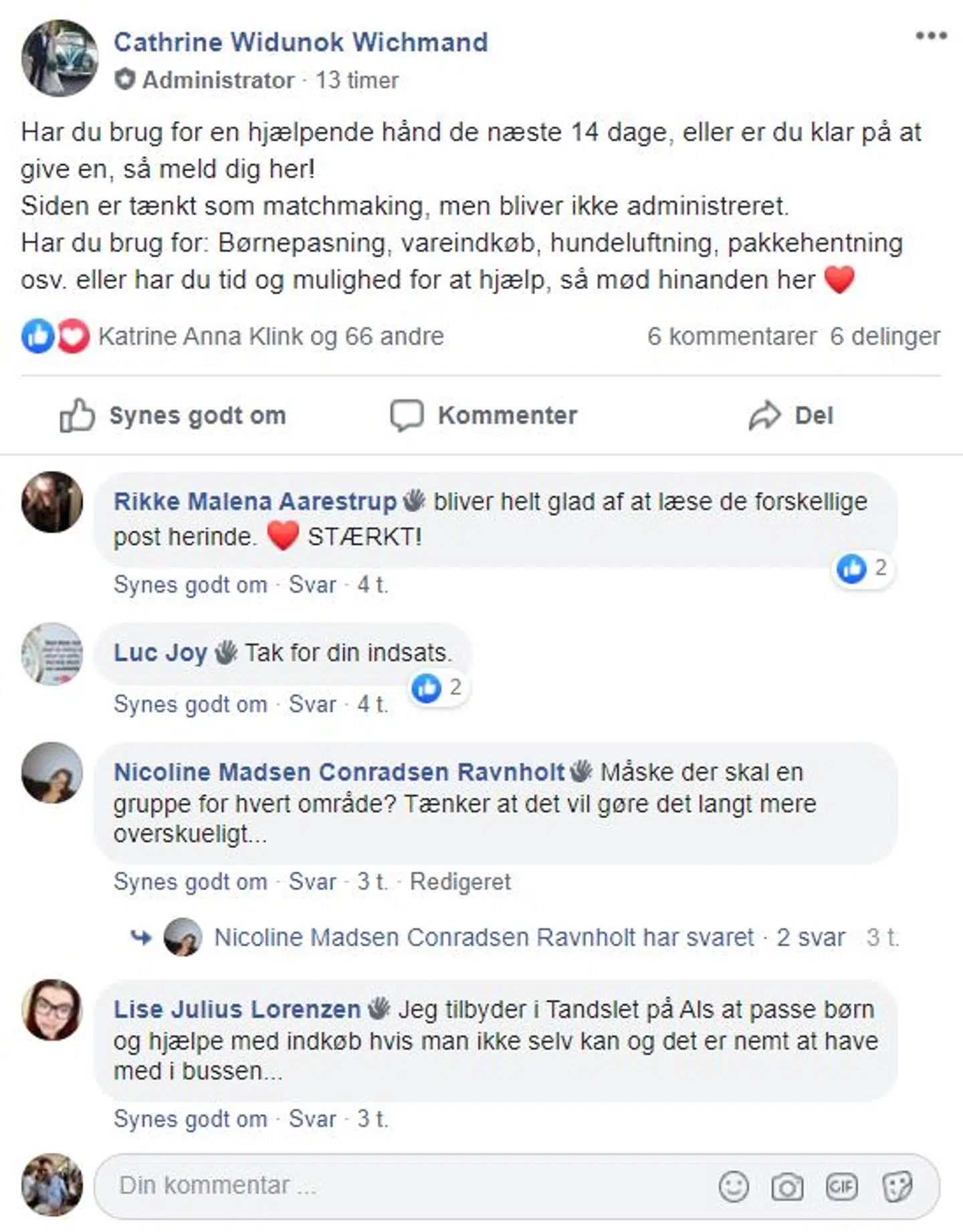 Screenshot fra gruppe