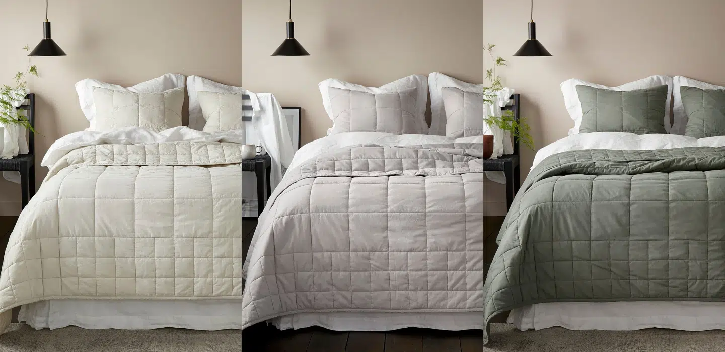 Sengetæppe Juliette Square i økologisk bomuld