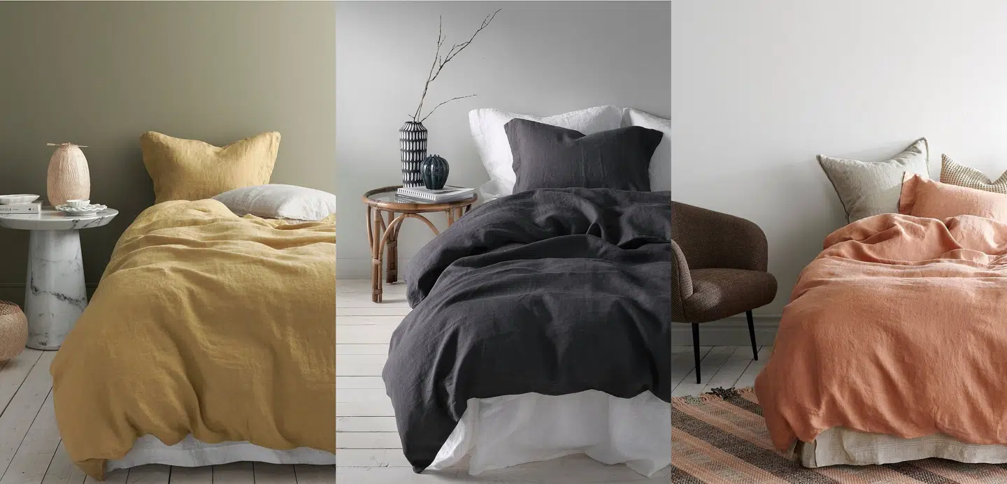 Ellos Home Sengesæt Candice i vasket hør - 2 eller 3 dele.