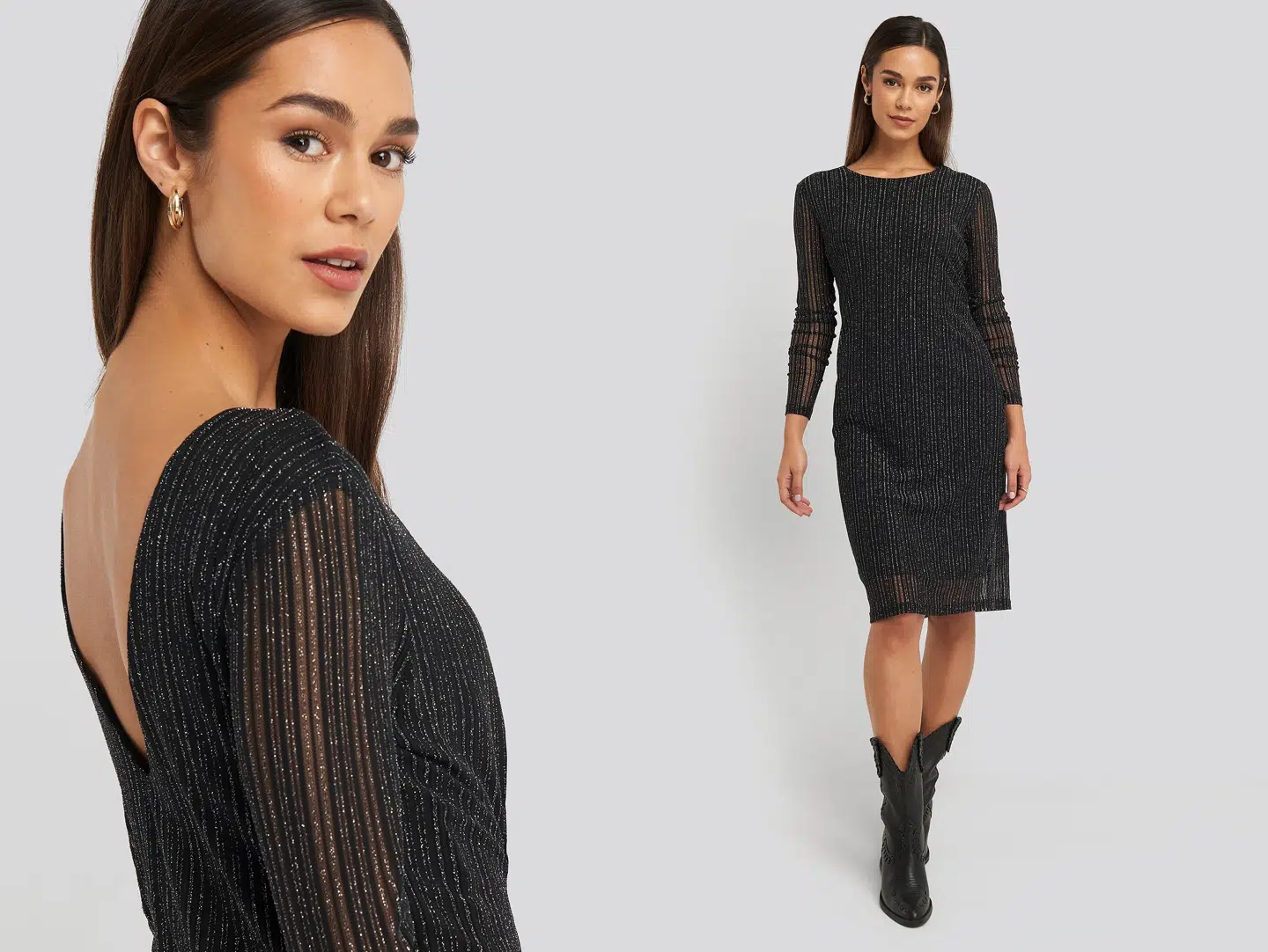 Deep Back Straight Dress fra NA-KD