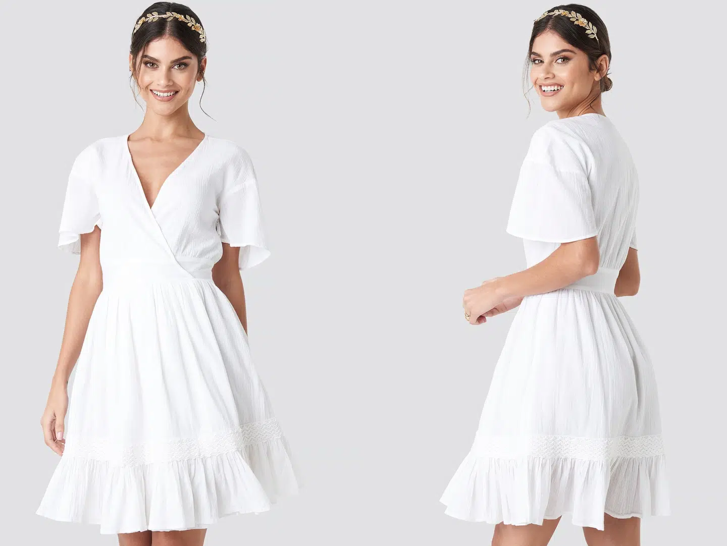 Overlap Flowy Mini Dress fra NA-KD.