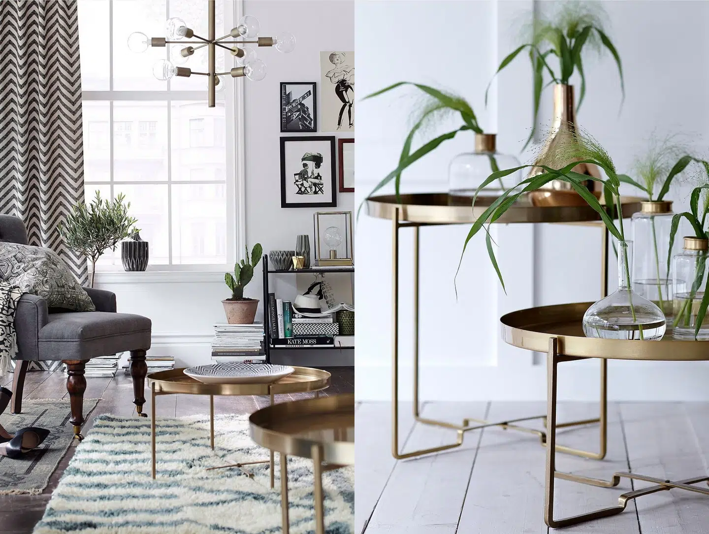 Sofabord som kan klappes sammen fra Ellos Home.