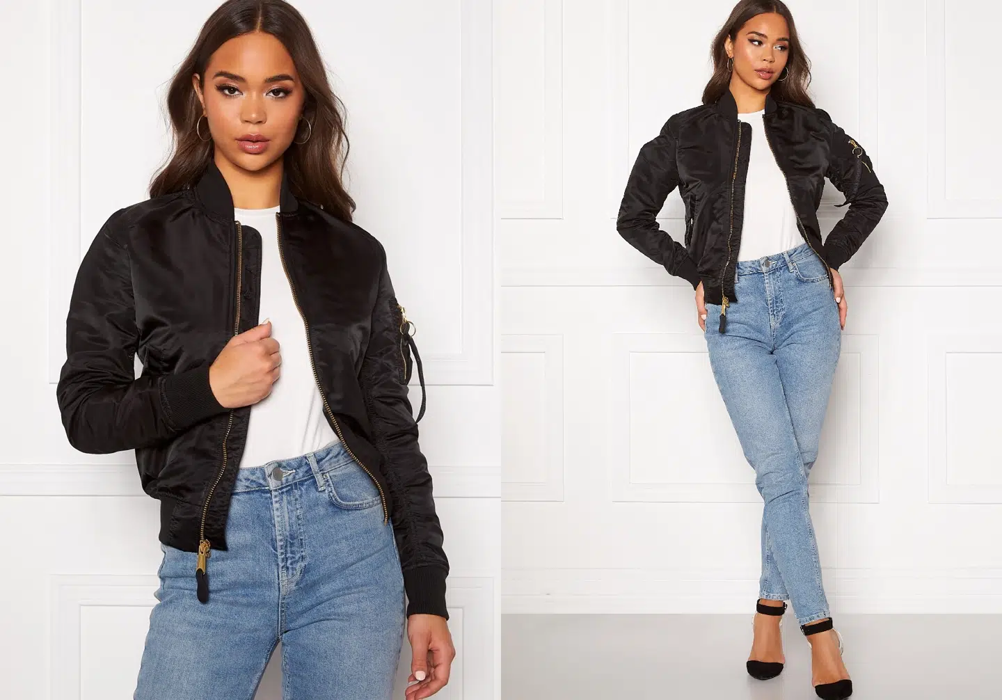 Black/Gold Alpha Industries forårsjakke fra Bubbleroom.dk