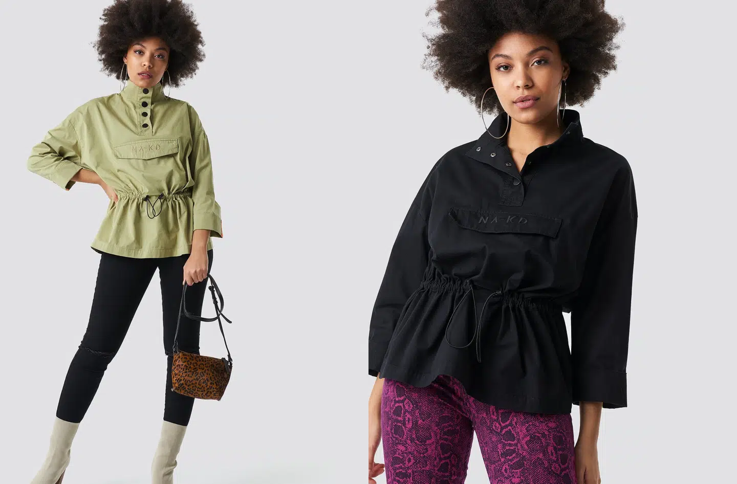 Button Up Pouch Anorak fra NA-KD