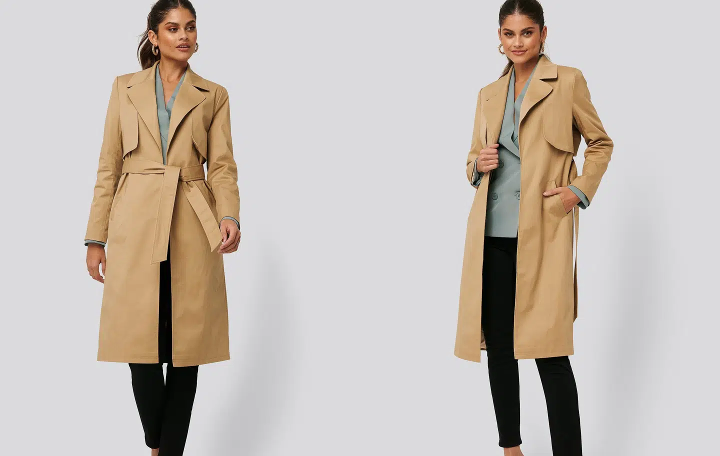 Detailed Coat i beige fra NA-KD