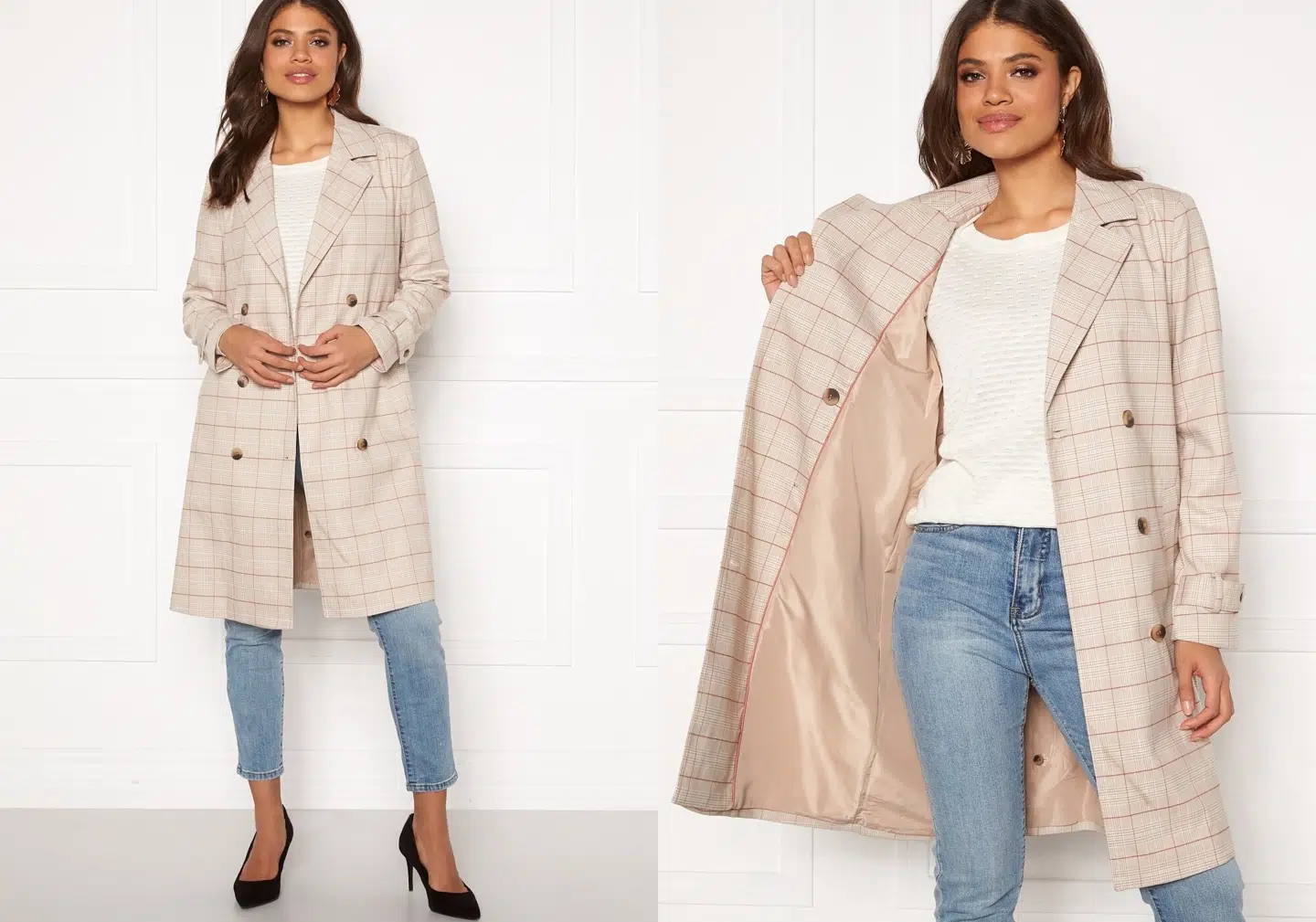 Mitsi Trenchcoat Cloud Dancer fra VILA hos Bubbleroom.dk