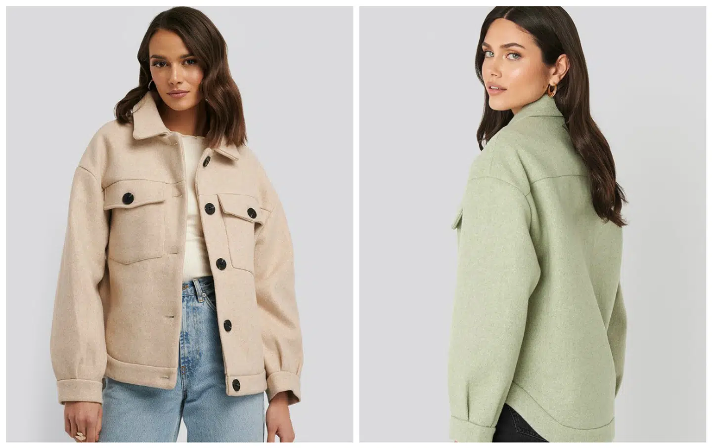 Forårsjakke i beige eller grøn