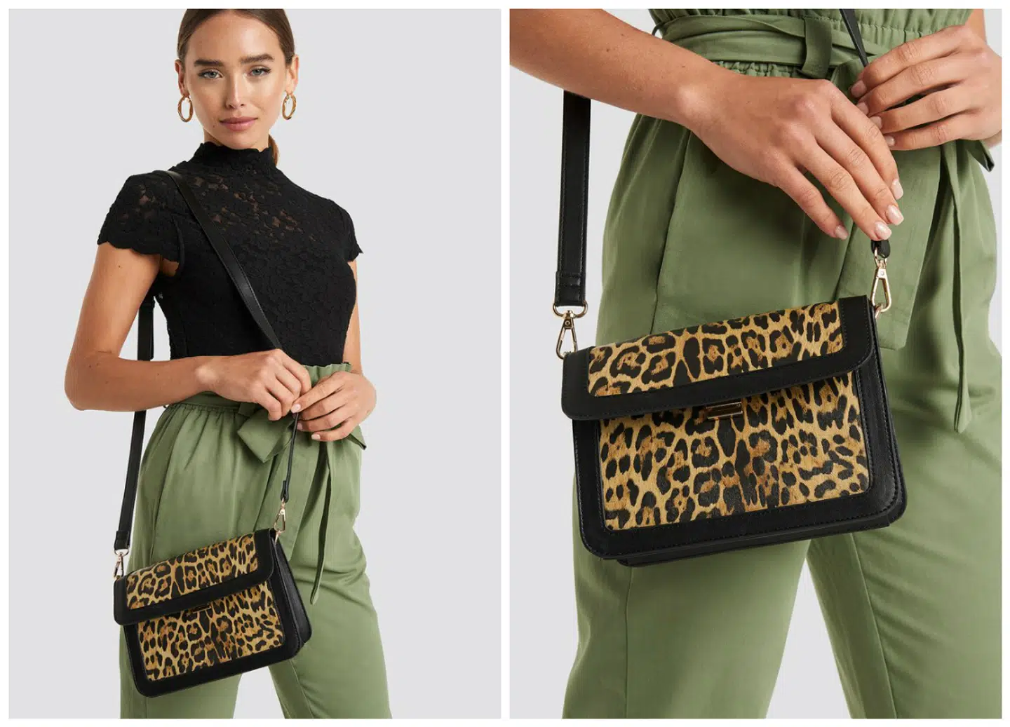 Smuk Crossbody taske med leoprint