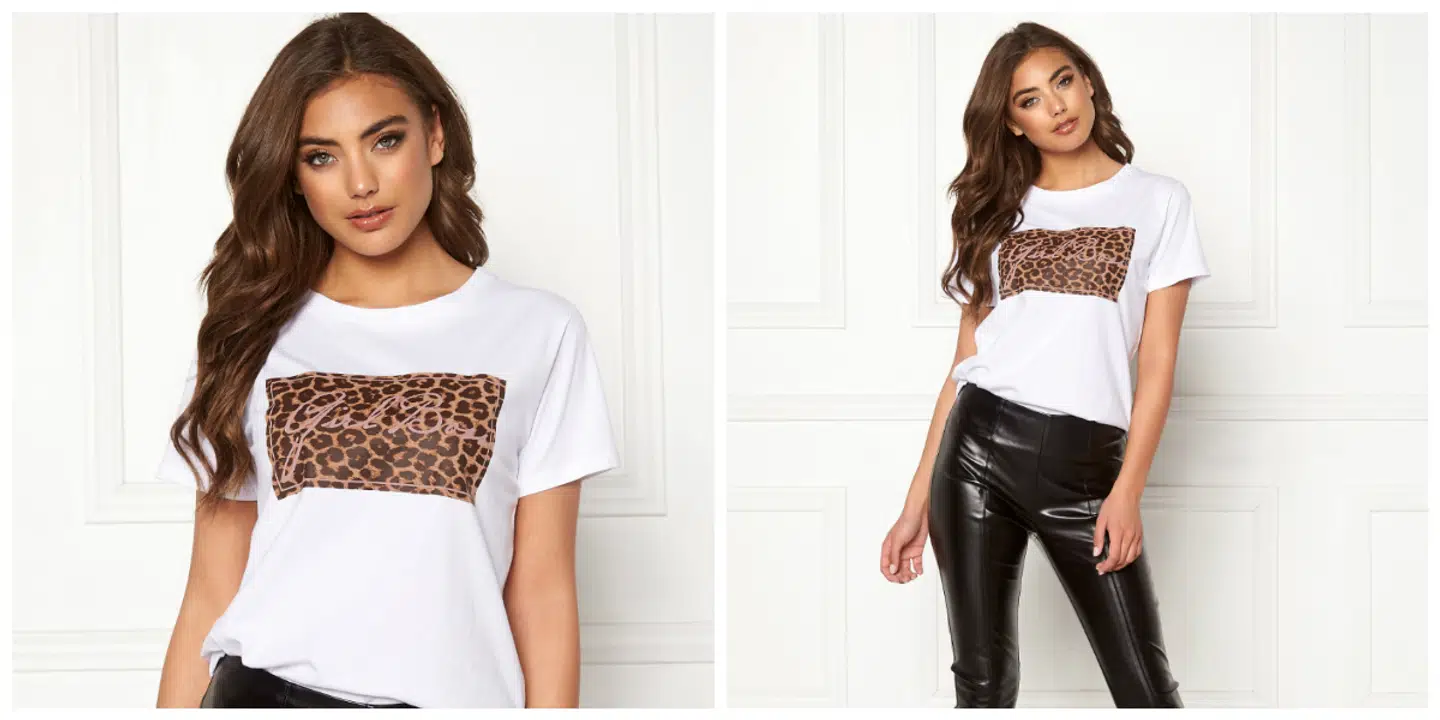 Hvid t-shirt med leoprint