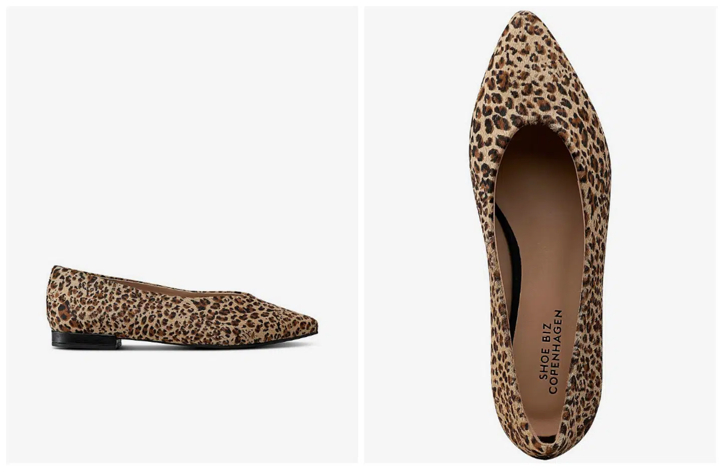 Ballerinasko med leopardmønster