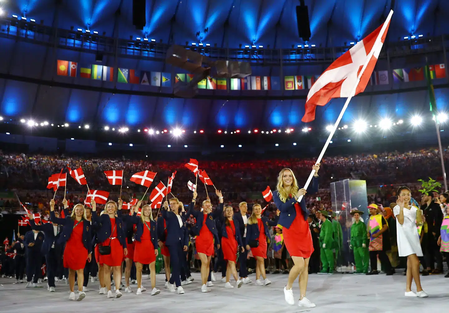 (ARKIV) 2016 Rio Olympics - Opening ceremony - Maracana - Rio de Janeiro, Brazil - 05/08/2016. Flagbearer Caroline Wozniacki (DEN) of Denmark leads her contingent during the opening ceremony. REUTERS/Kai Pfaffenbach FOR EDITORIAL USE ONLY. NOT FOR SALE FOR MARKETING OR ADVERTISING CAMPAIGNS