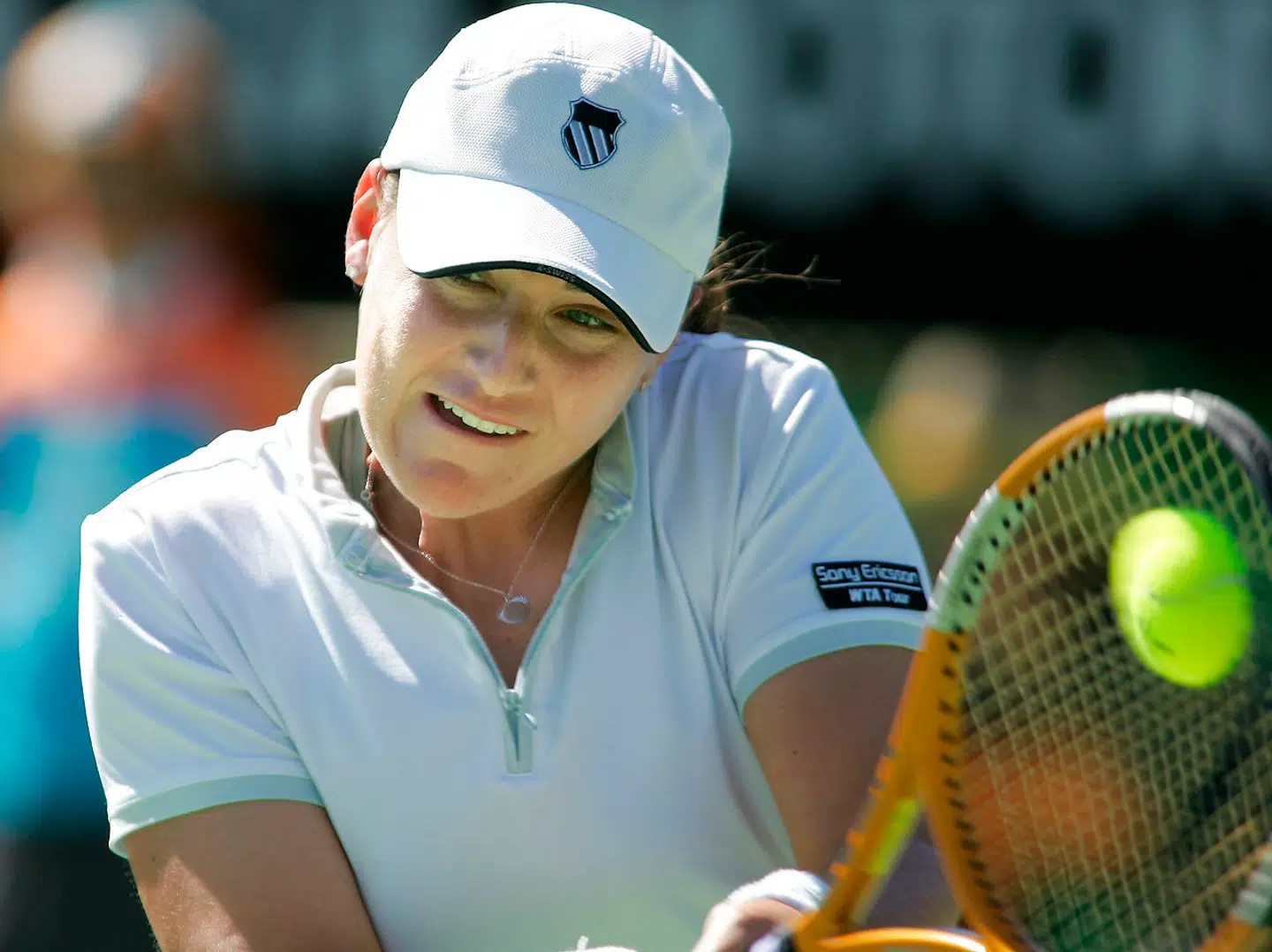 Abigail Spears, billedet, har afleveret en positiv dopingprøve og er nu blevet suspenderet fra al turneringsspil af ITF.