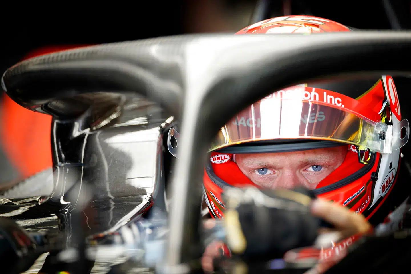 Kevin Magnussen under træningen i Tyskland.