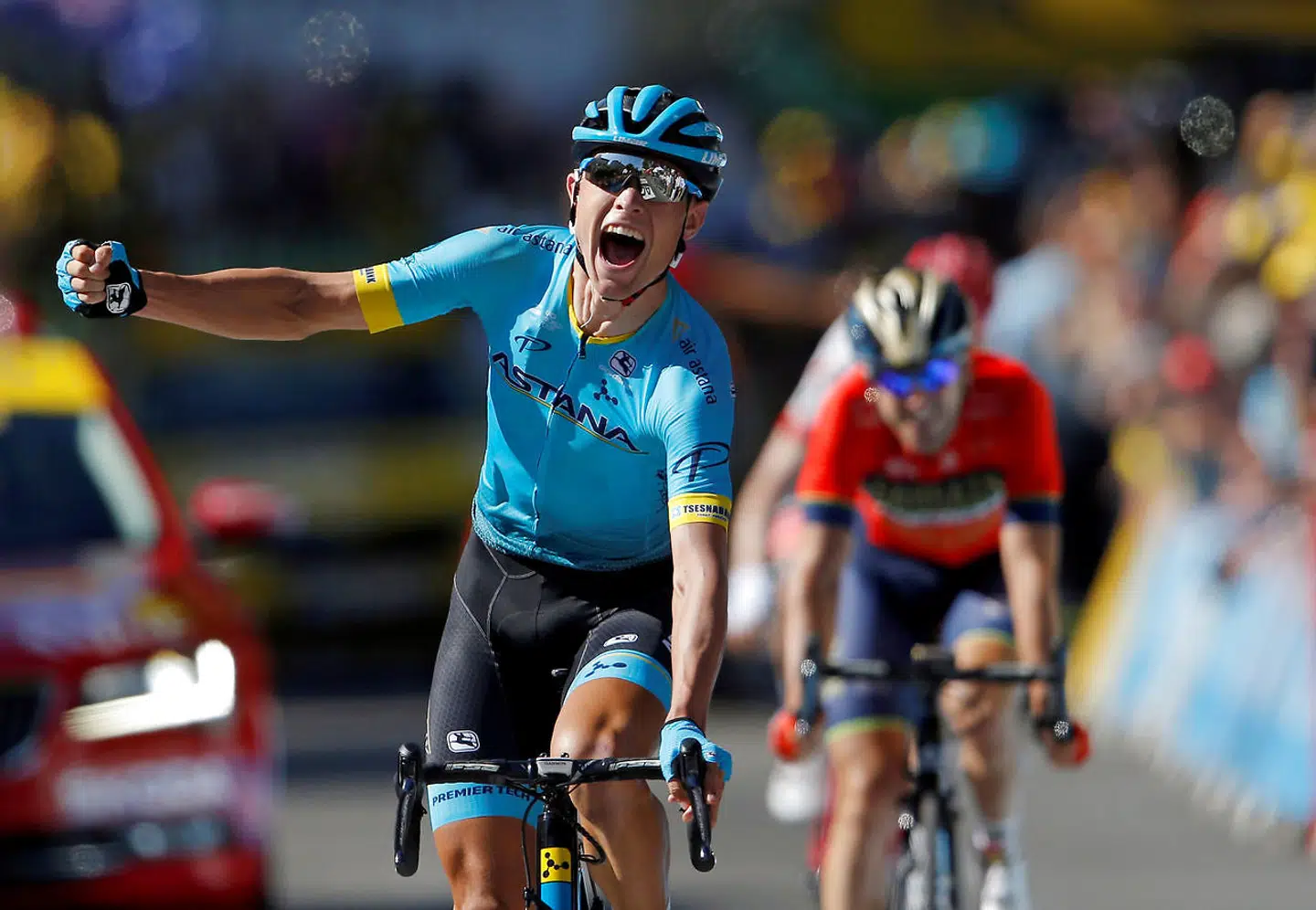 (ARKIV) Cycling - Tour de France - The 181.5-km Stage 15 from Millau to Carcassonne - July 22, 2018 - Astana Pro Team rider Magnus Cort Nielsen of Denmark wins the stage. Magnus Cort er på jagt efter en ny identitet som professionel cykelrytter. Den hurtige afslutter forsøger at transformere sig til en slags altmuligmand. Det skriver Ritzau, søndag den 21. juli 2019.. (Foto: STEPHANE MAHE/Ritzau Scanpix)