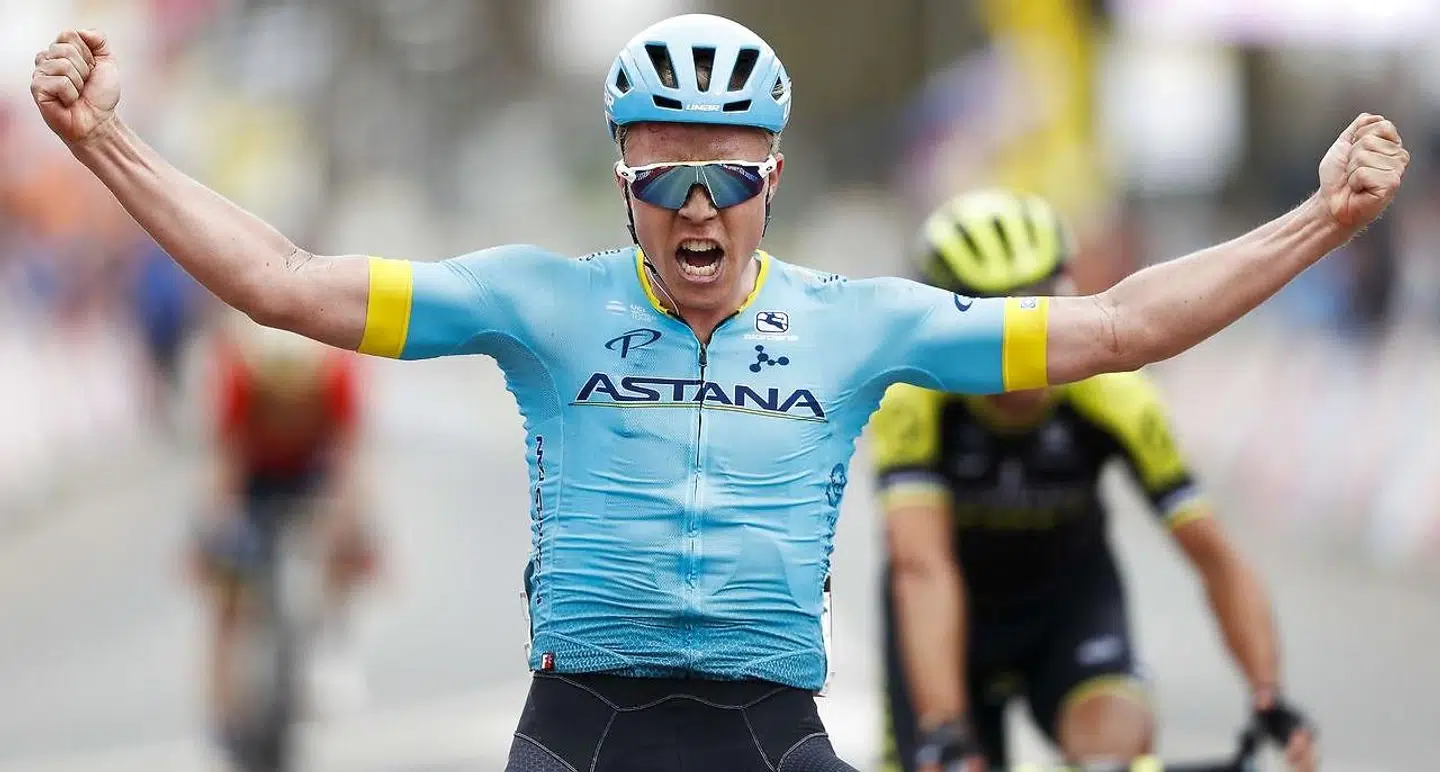 Sådan så det ud, da Michael Valgren sidste år vandt Amstel Gold Race.
