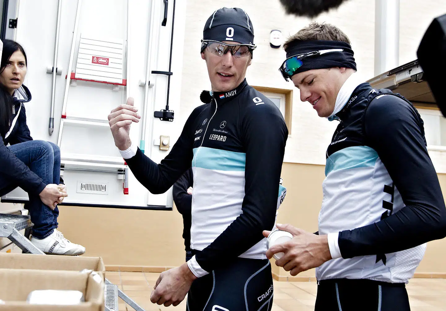 Andy Schleck og Jakob Fuglsang, da de begge kørte for Leopard-Trek.