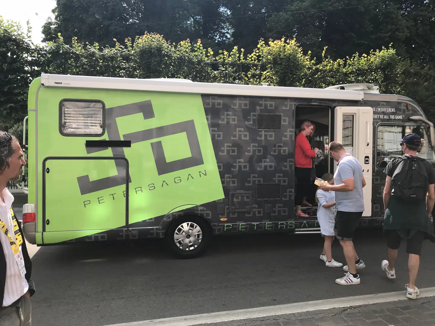 Sådan ser Peter Sagans helt egen reklamevogn ud. Den er ikke en del af de officielle biler, men følger alligevel den slovenske stjerne under hele Touren.