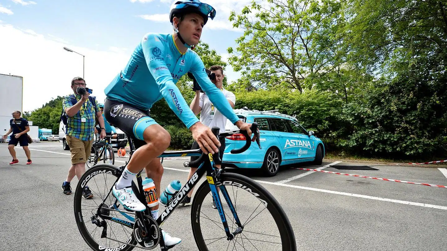 Jakob Fuglsang inden en træning i Belgien.