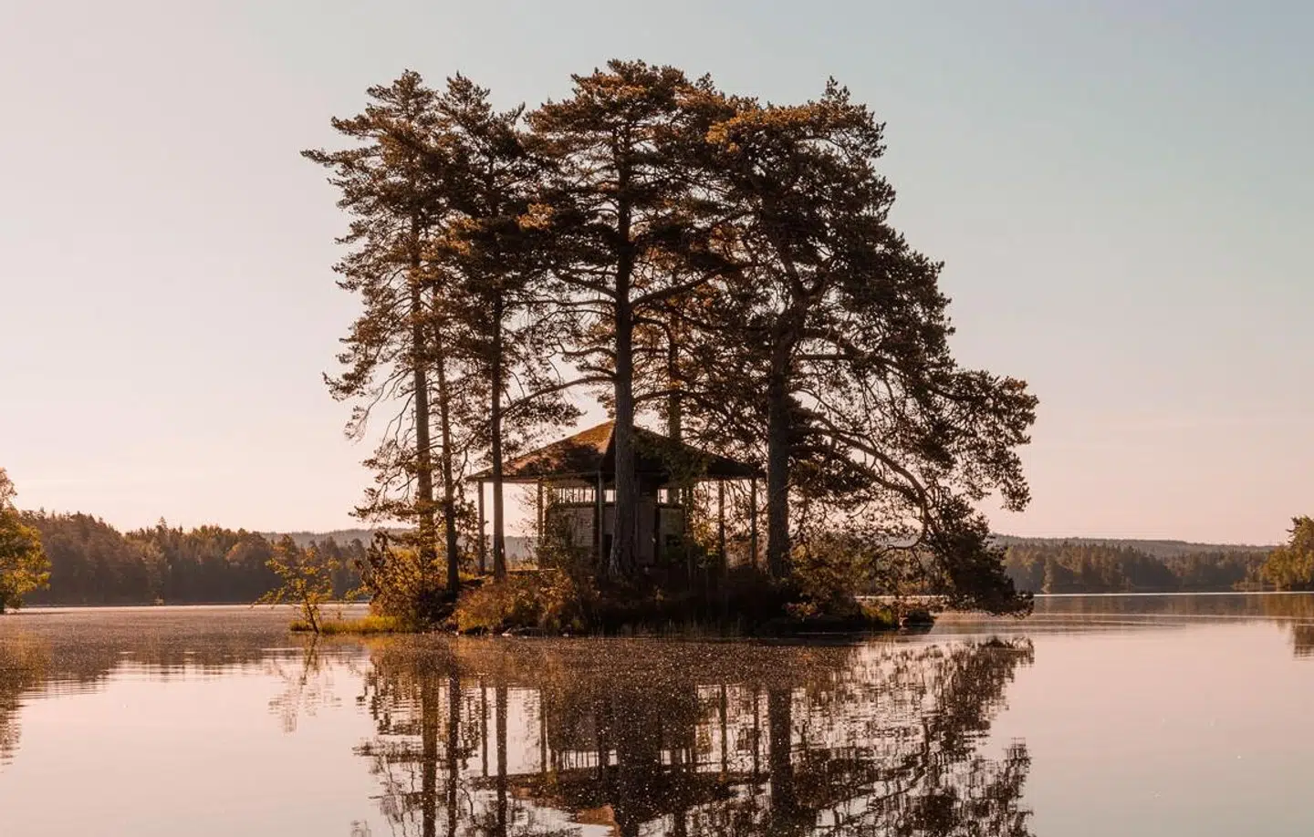 På en øde ø i en sø i Småland, kan man komme langt væk fra hverdagen. Foto: Sarah Green
