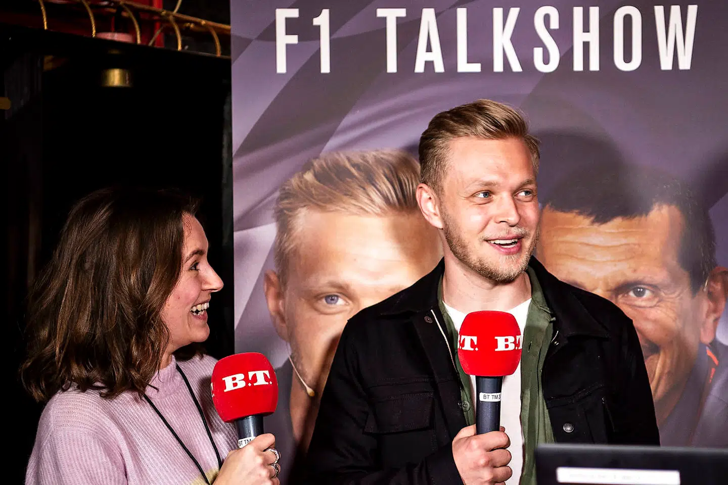 Kevin Magnussen var forbi B.T.s livestudie før onsdagens Formel 1-foredrag.