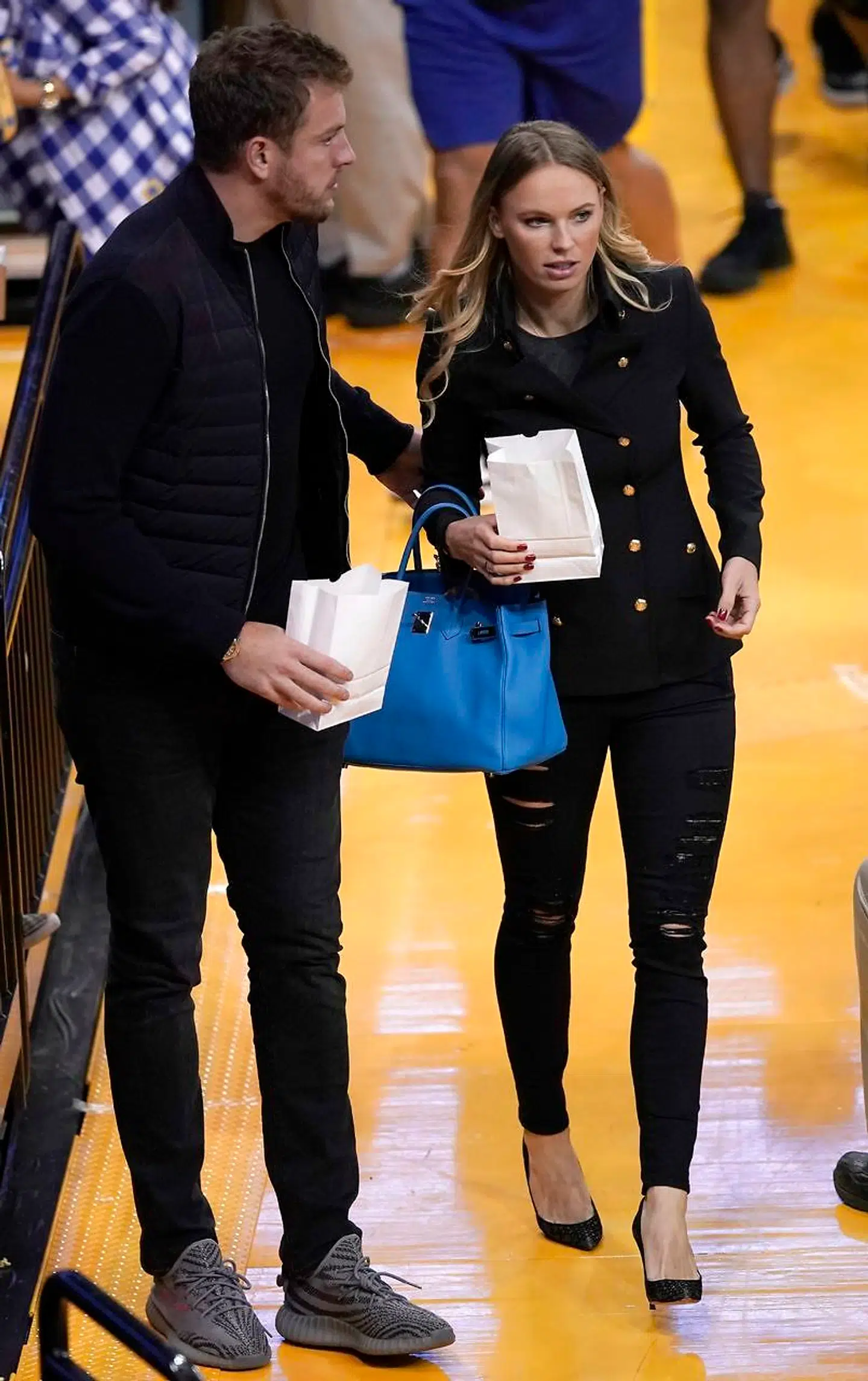 Caroline Wozniacki sammen med sin forlovede David Lee.