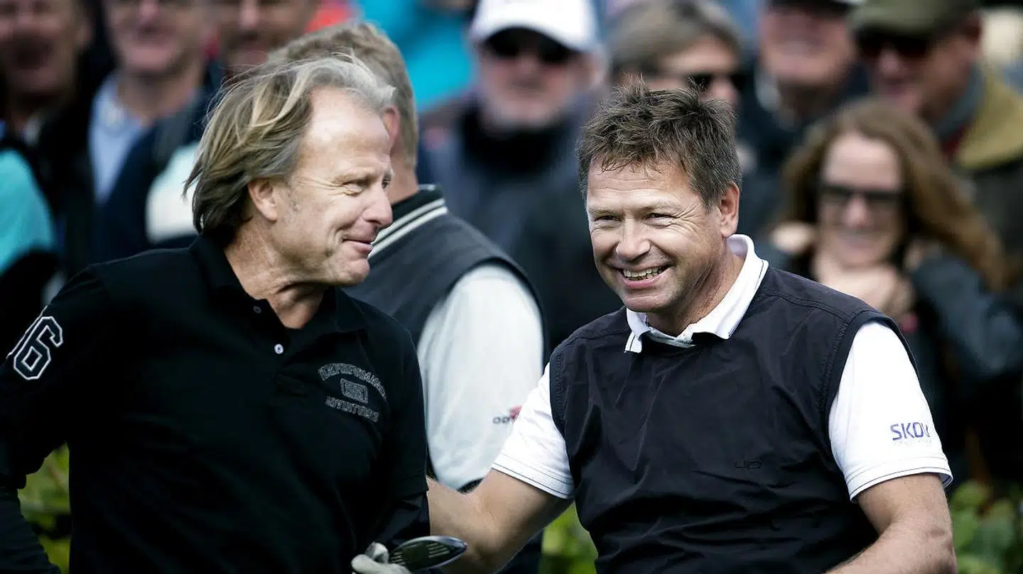 Klaus Berggren og John Sivebæk under golfturneringen Kronborg Masters 2013 tirsdag den 17. september 2013 i Helsingør.