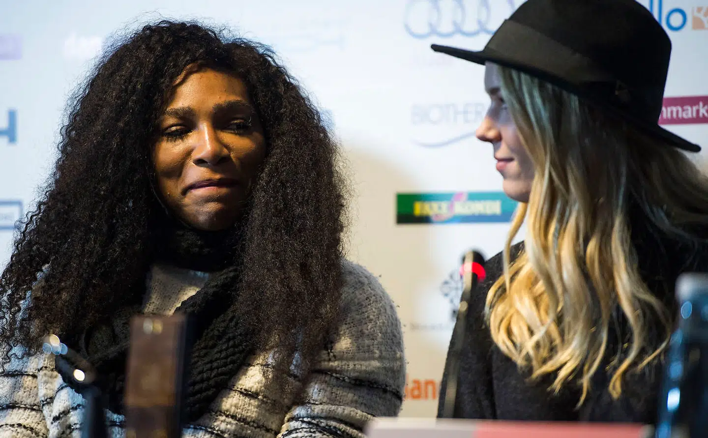 Serena Williams og Caroline Wozniacki i Danmark sammen i 2015, hvor de spillede opvisningskamp mod hinanden i Herning.