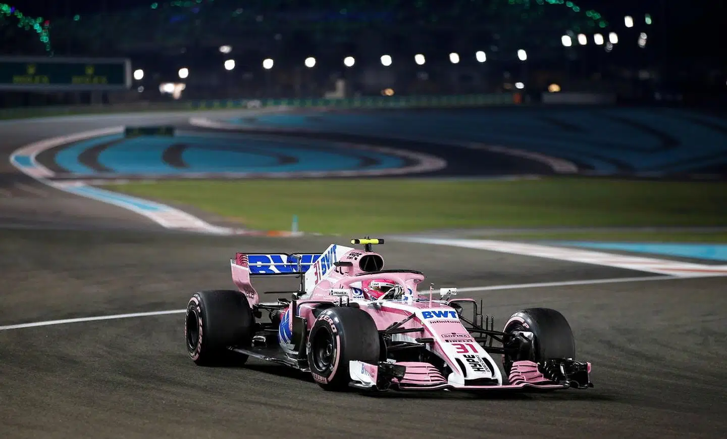 Esteban Ocon fra Racing Point Force India i Abu Dhabi.