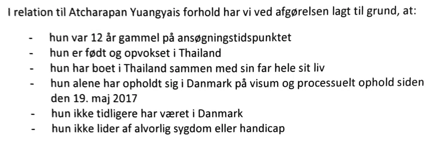 De forhold i fht. Mint, som Udlændingenævnet har lagt vægt på.