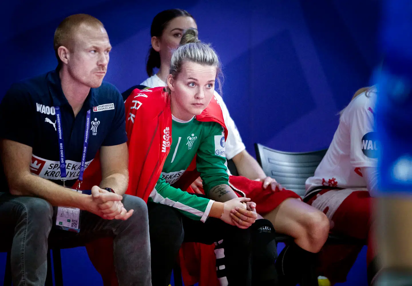 Sandra Toft under EM kampen mellem Frankrig-Danmark.