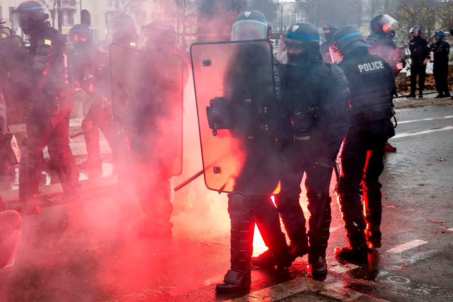 Sådan så der ud i Nantes' gader lørdag.