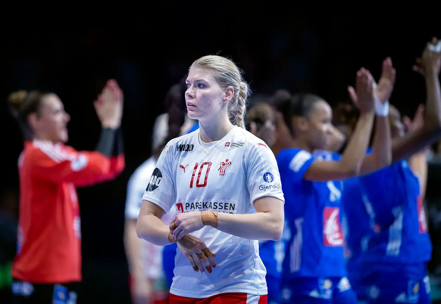 Danmarks Kathrine Heindahl efter EM kampen mellem Frankrig-Danmark i Nantes, torsdag den 6 december 2018. (Foto: Liselotte Sabroe/Scanpix 2018)