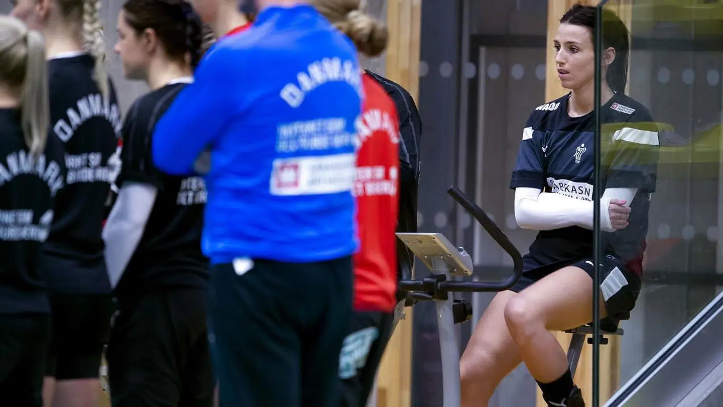 Fie Woller under træningen i Nantes, Frankrig, mandag den 3 december 2018. (Foto: Liselotte Sabroe/Scanpix 2018)