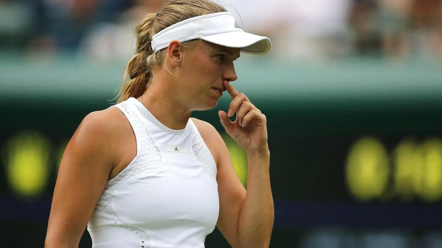 Caroline Wozniacki under årets Wimbledon. Det var efter denne turnering, hun for alvor begyndte at mærke, at noget var galt.