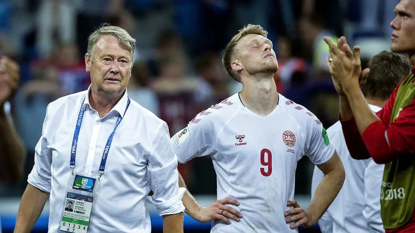 En skuffet Nicolai Jørgensen efter 1/8 finalen.