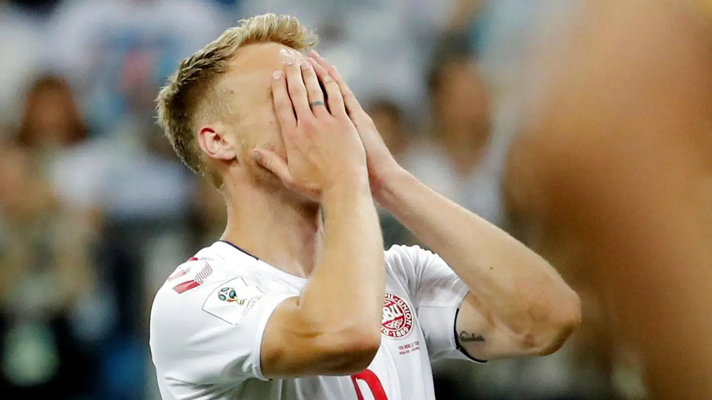 Nicolai Jørgensen efter sit brændte straffespark mod Kroatien. REUTERS/Carlos Barria