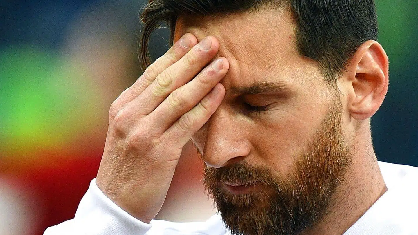 Argentinas Lionel Messi inden kampen mod Kroatien til VM i Rusland.