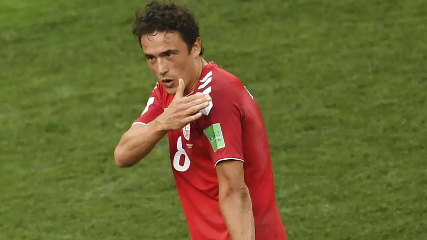Thomas Delaney var en glad men træt mand efter kampen mod Frankrig.