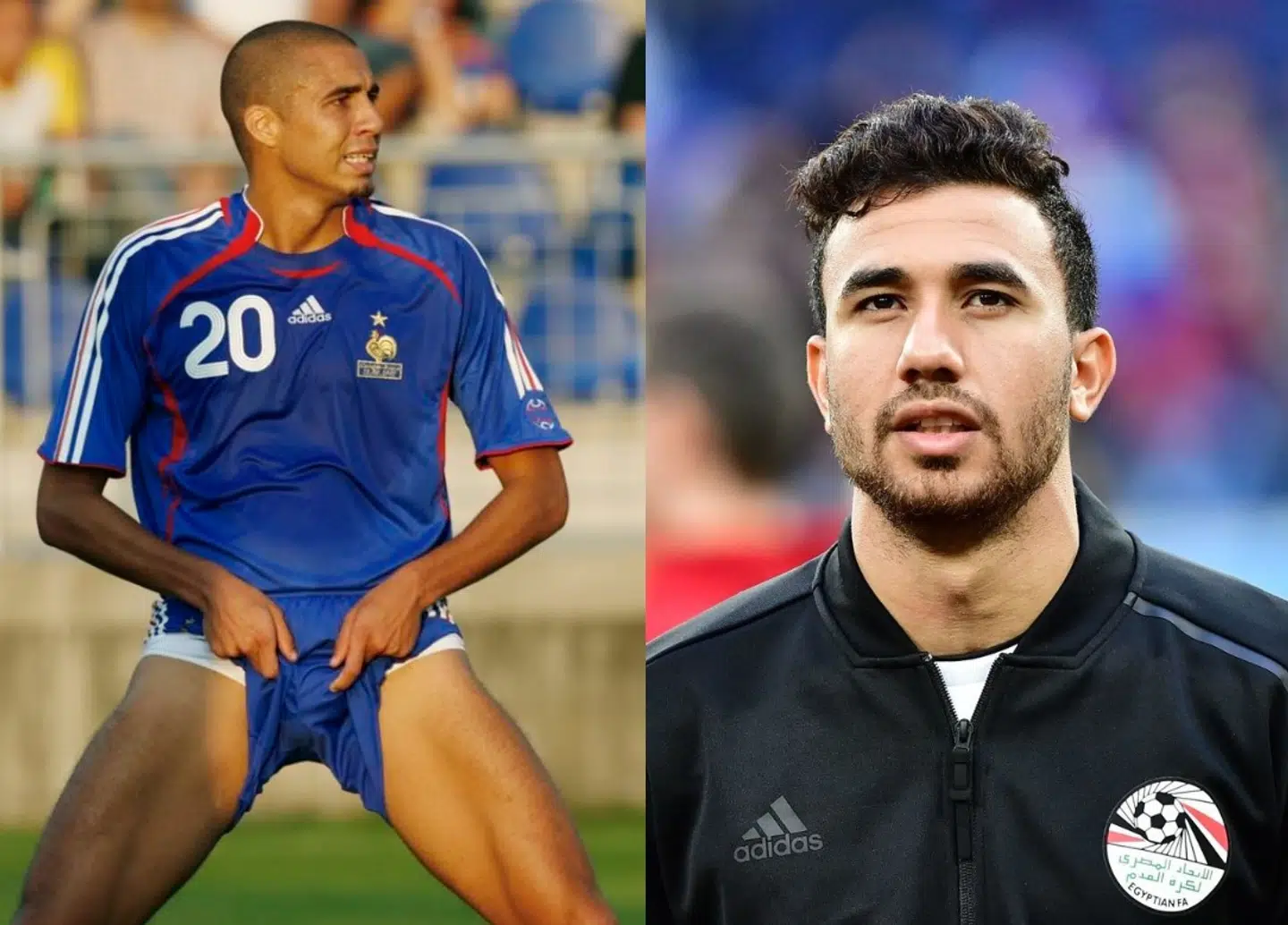 Franke David Trezeguet til venstre - egyptiske 'Trezeguet' til højre.
