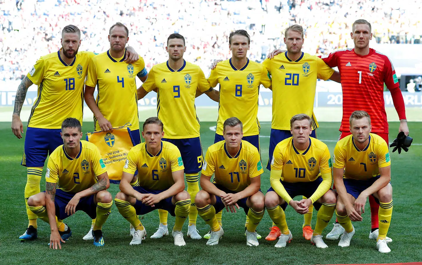 Det svenske landshold, som ikke er så glade for deres fornavne.