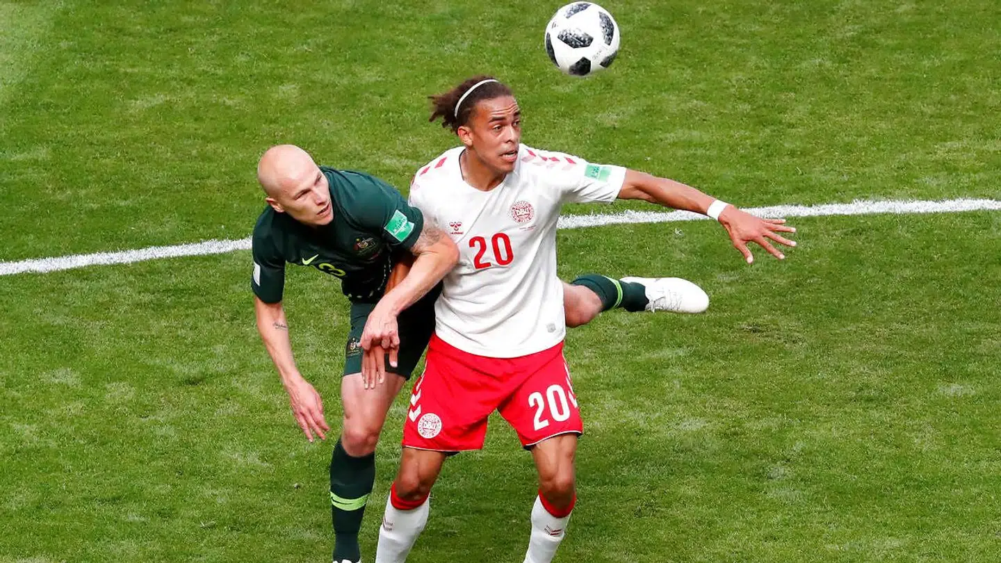 Yussuf Poulsen begik straffespark mod Australien.