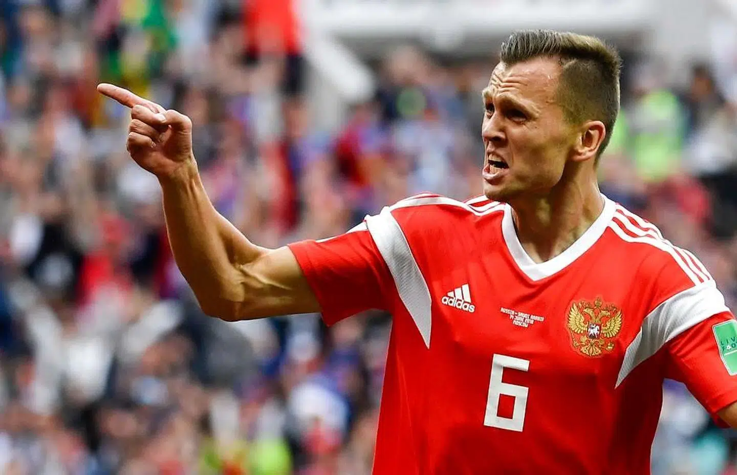 Ruslands Denis Cheryshev scorede målet til 2-0.