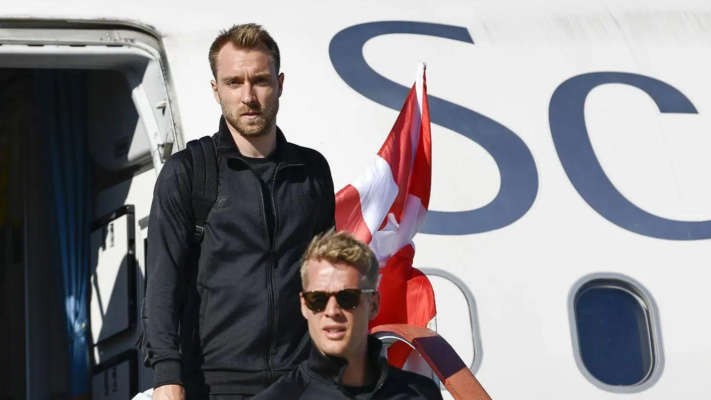 Christian Eriksen er lige landet i Anapa Lufthavn, hvor han og resten af det danske fodboldlandshold har base under VM i Rusland.