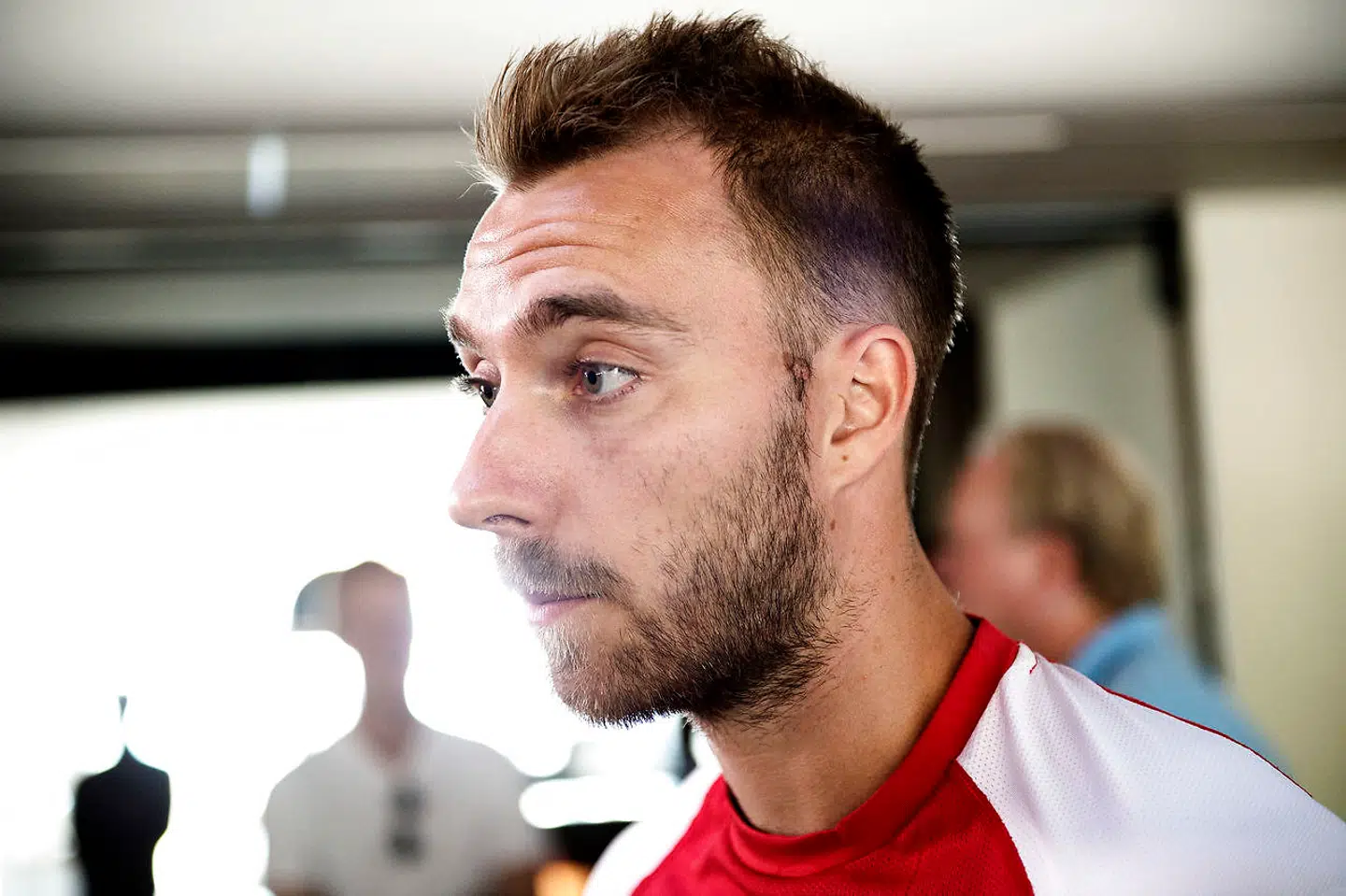 Christian Eriksen under landsholdets pressemøde på Hotel Marienlyst i Helsingør onsdag den 30 maj 2018