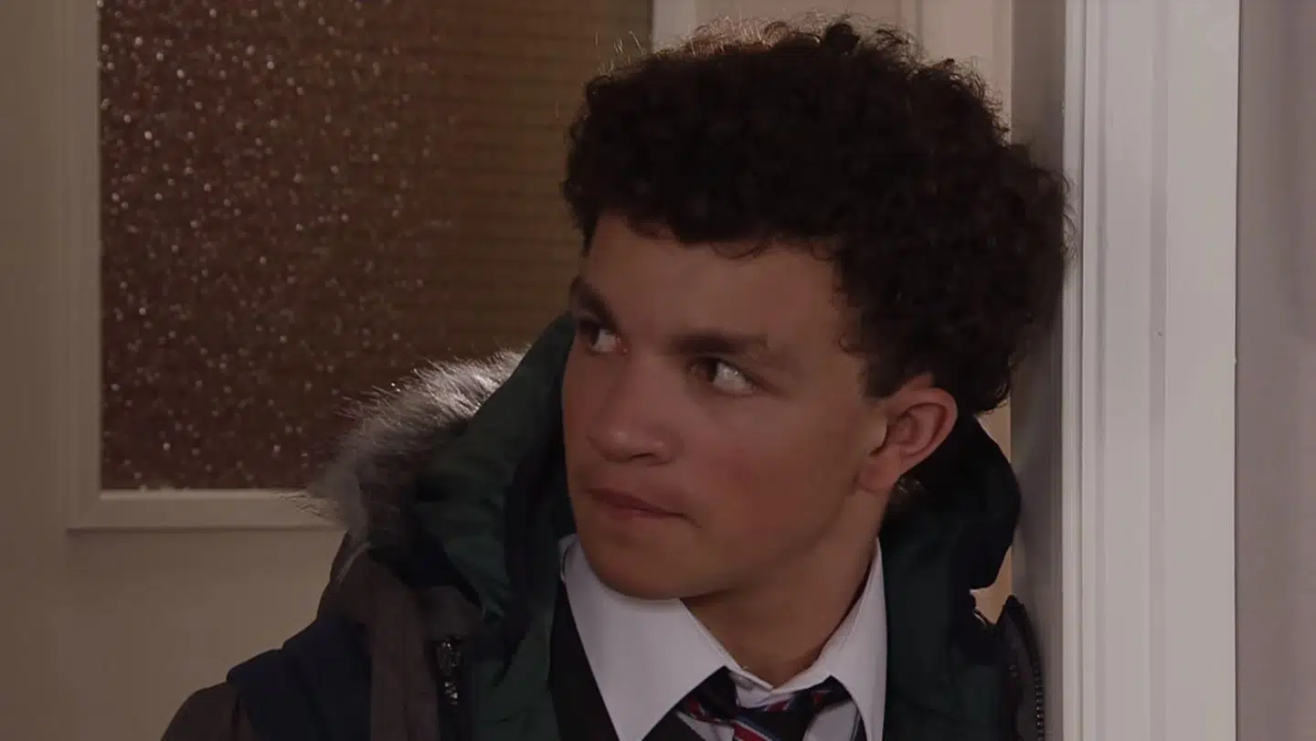 Alex Bain i rollen som Simon Barlow i 'Coronation Street'.