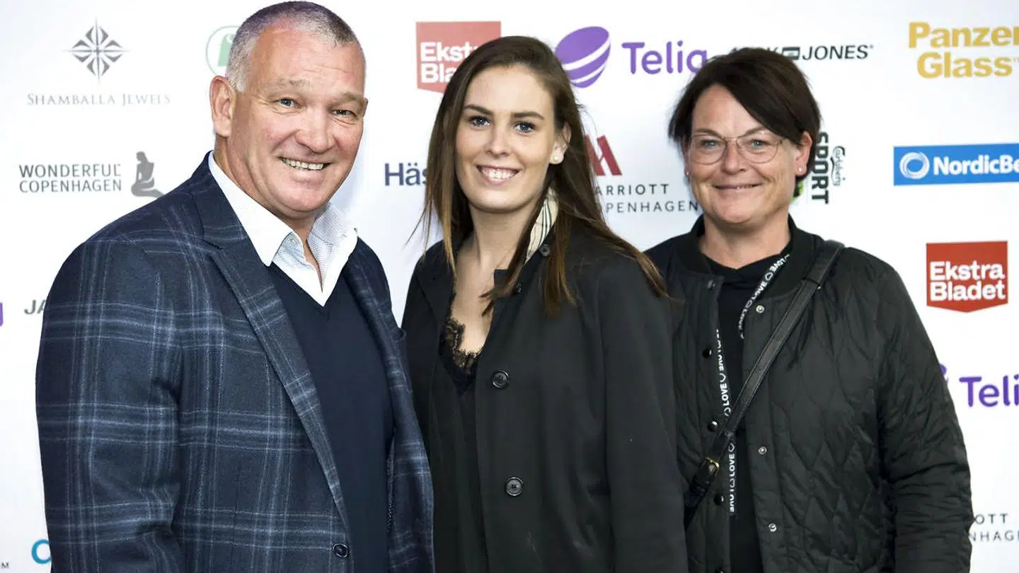 John 'Faxe' Jensen var mødt op i Parken sammen med sin kone, Anette Jensen, og deres datter, Julie Jensen.