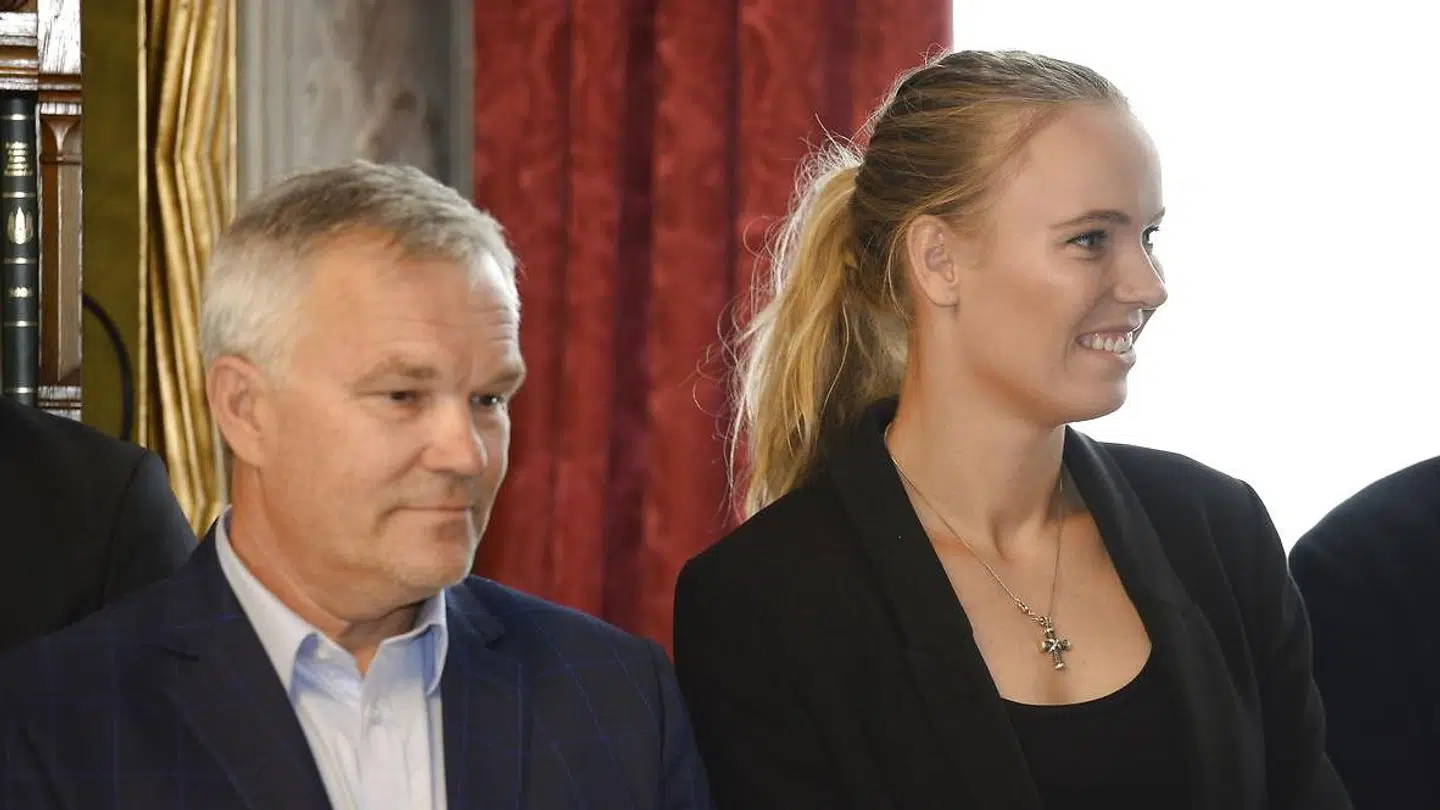 Piotr Wozniacki og datteren Caroline Wozniacki blev begge hyldet på Københavns Rådhus.